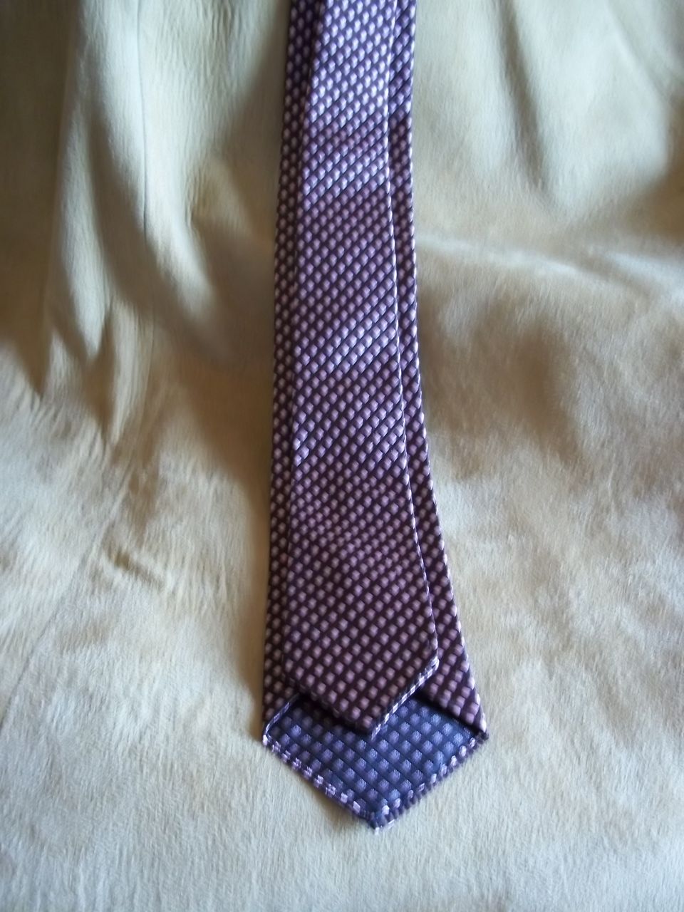 Vintage Silk Brown Tie with Pink Checks Vintage Silk Brown Tie with Pink Checks