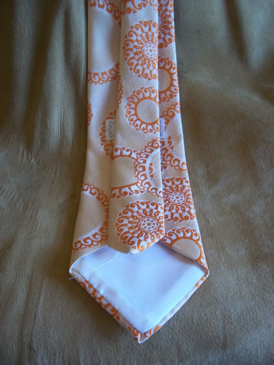 Big and Tie "Castle" Orange Pinwheel Pattern Tie Big and Tie "Castle" Orange Pinwheel Pattern Tie