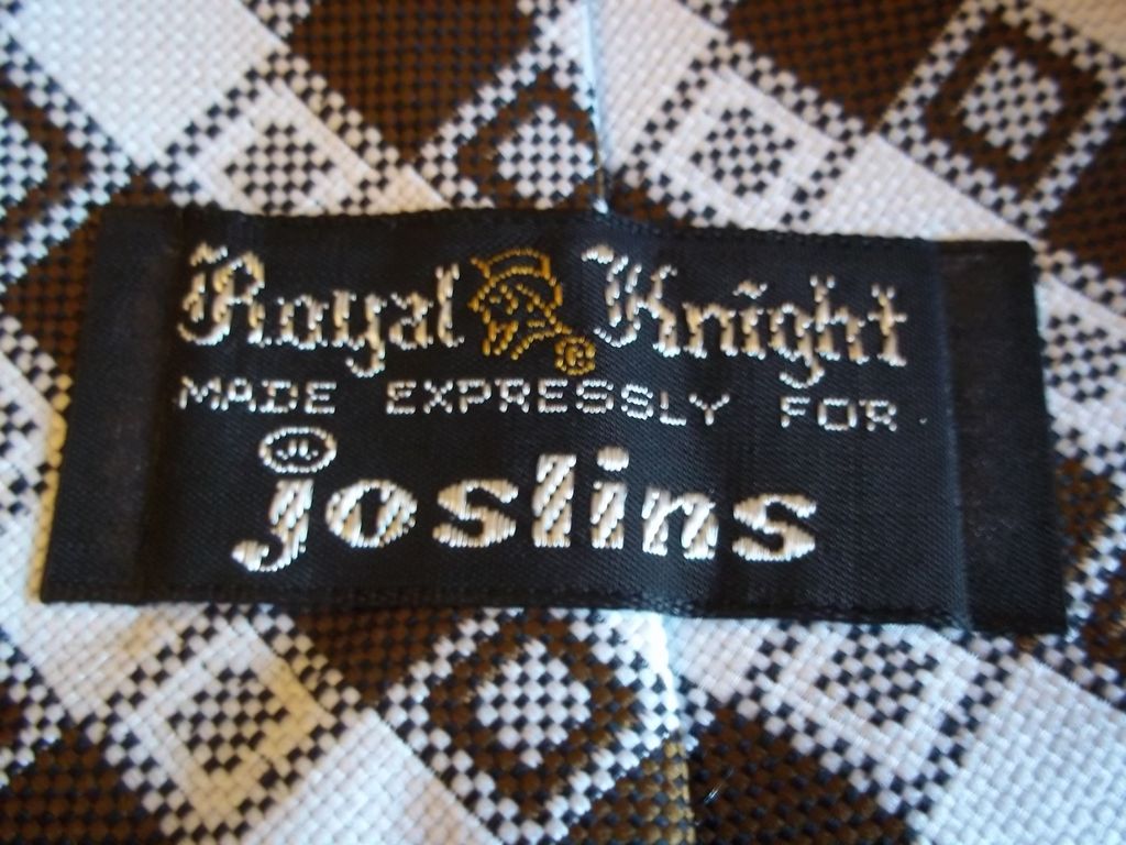 Royal Knight Brown and White Cross Hatch Diamond Tie Royal Knight Brown and White Cross Hatch Diamond Tie