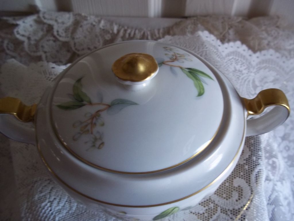 Theodore Haviland Orange Blossom China Creamer and Covered Sugar Set Theodore Haviland Orange Blossom China Creamer and Covered Sugar Set