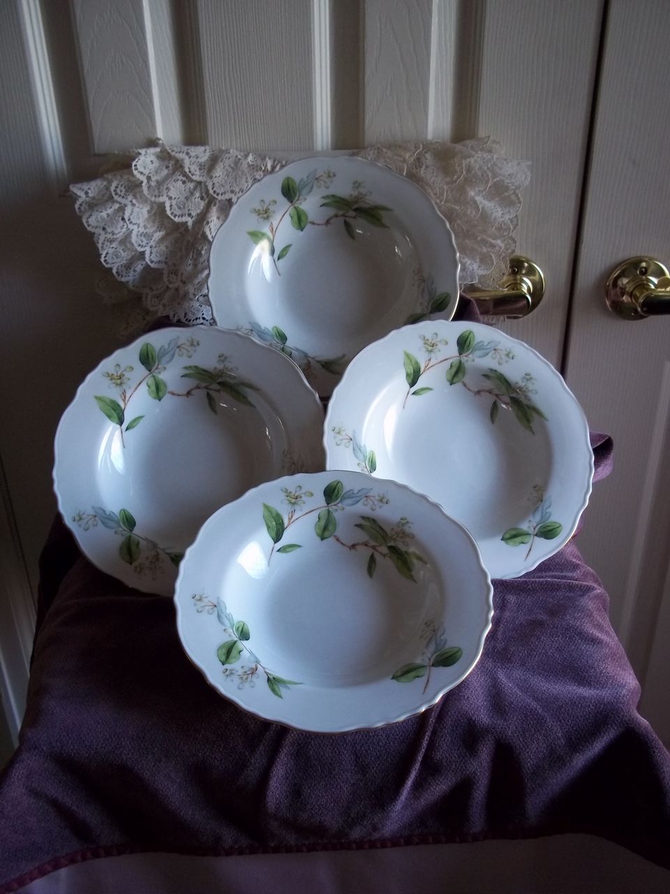 Theodore Haviland Orange Blossom Rimmed Soap Bowl Set Theodore Haviland Orange Blossom Rimmed Soap Bowl Set