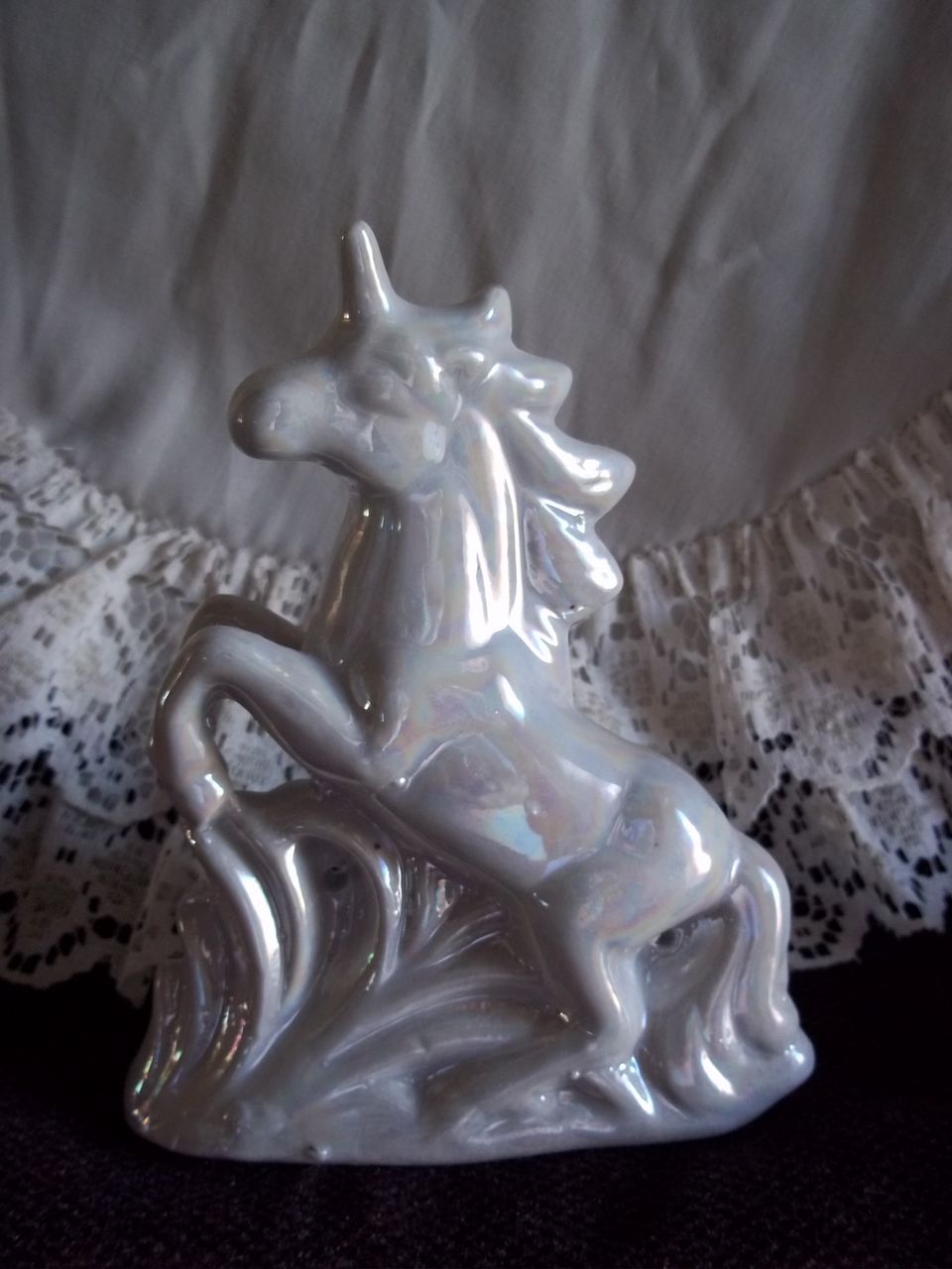 Small Mother of Pearl Style Porcelain Unicorn Small Mother of Pearl Style Porcelain Unicorn