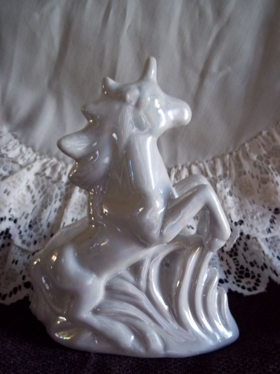 Small Mother of Pearl Style Porcelain Unicorn Small Mother of Pearl Style Porcelain Unicorn