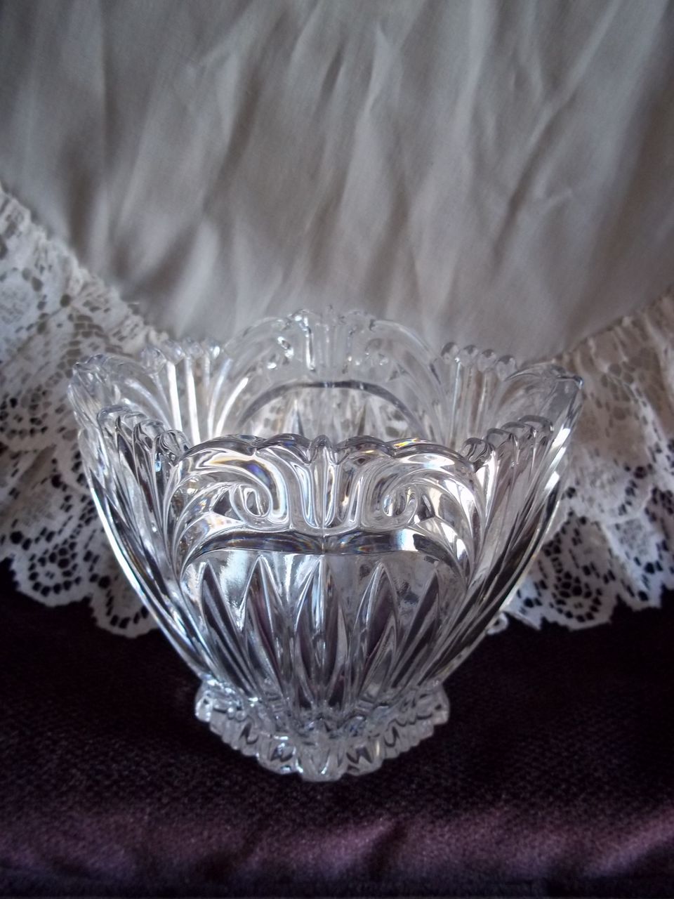 Small Pressed Cut Glass Votive Small Pressed Cut Glass Votive