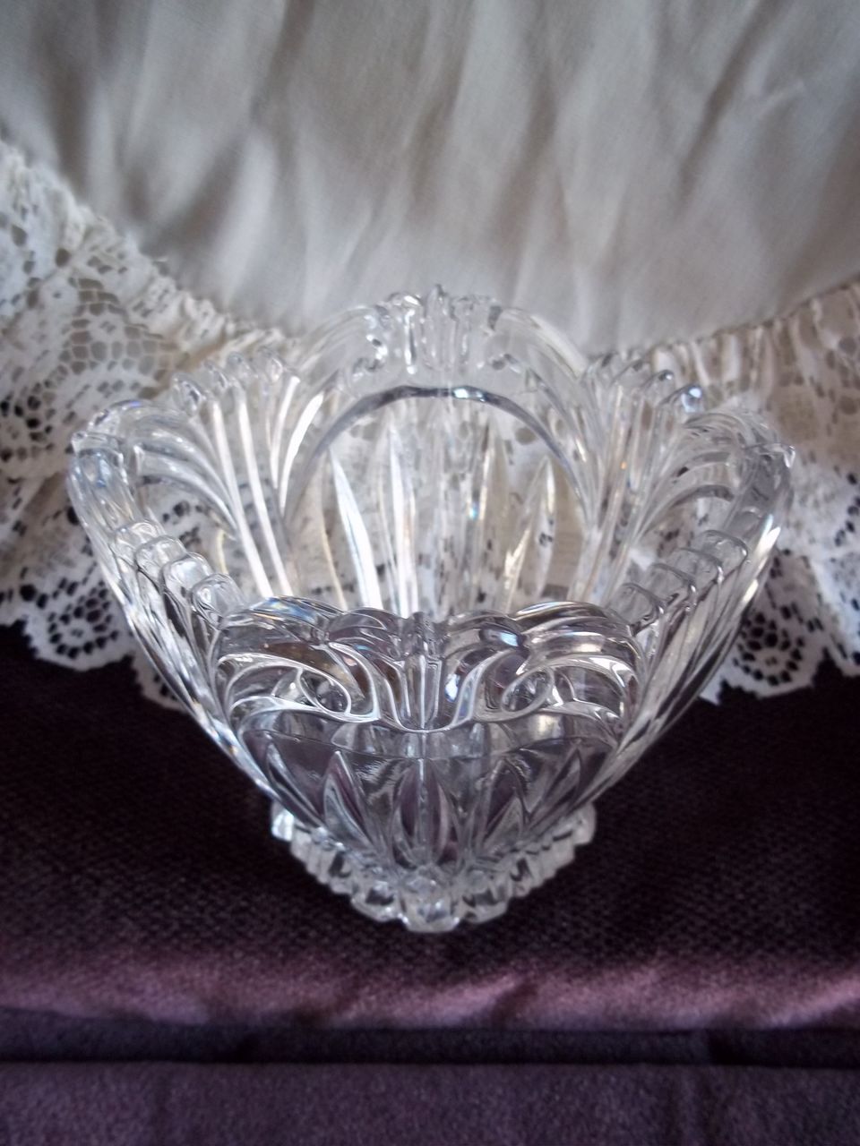 Small Pressed Cut Glass Votive Small Pressed Cut Glass Votive