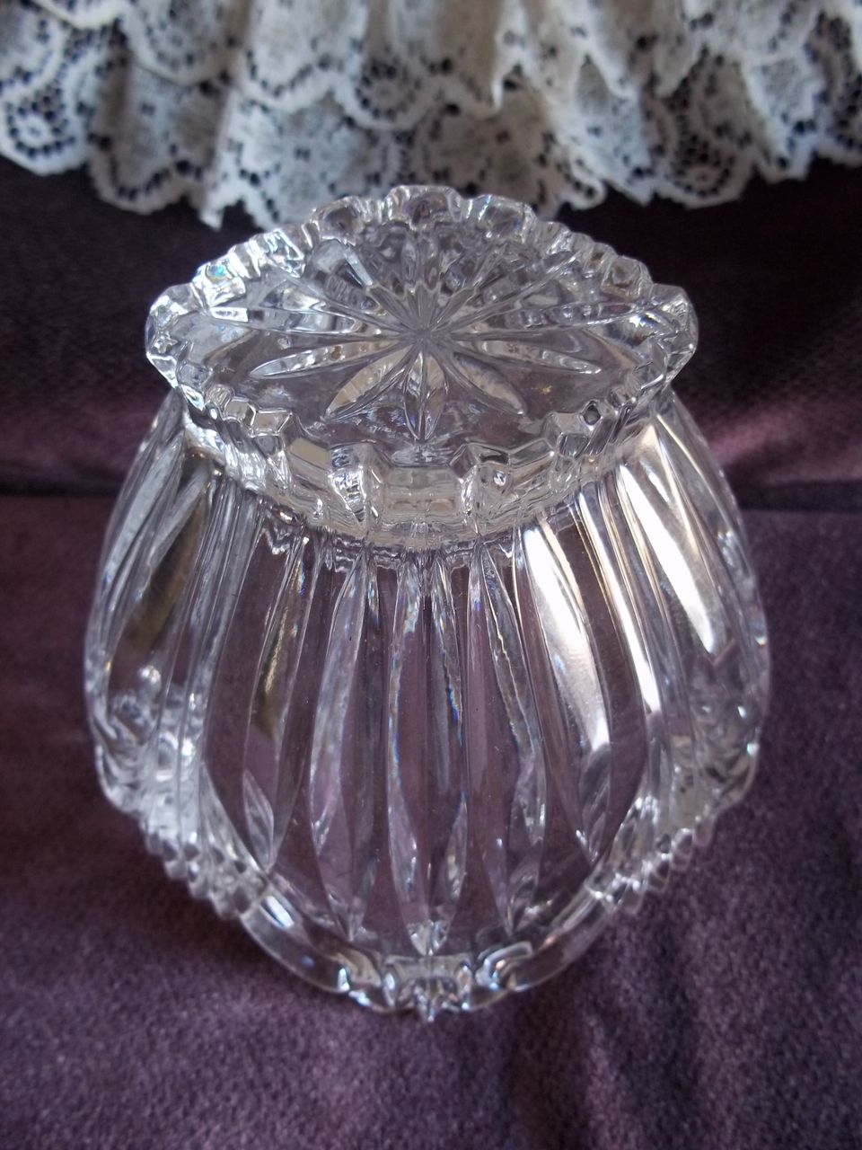 Small Pressed Cut Glass Votive Small Pressed Cut Glass Votive