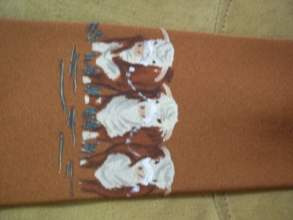 Hand Painted Cows in the Pasture Tie Hand Painted Cows in the Pasture Tie