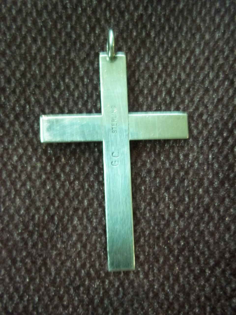 Sterling Silver Cross w/ Center Mother of Pearl Stone Sterling Silver Cross w/ Center Mother of Pearl Stone