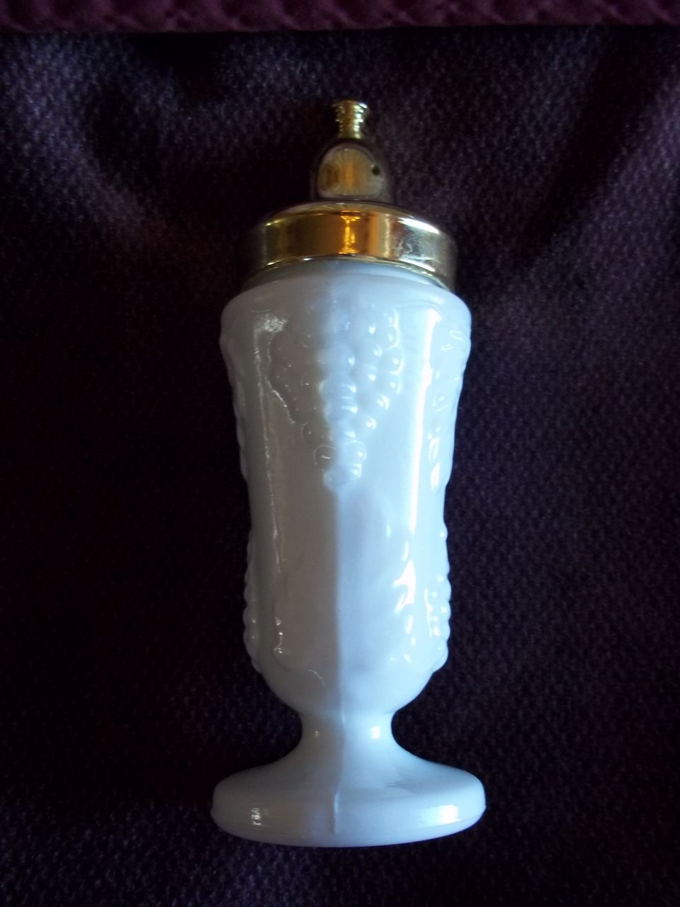 Milk Glass and Gold Tone Salt and Pepper Shakers Milk Glass and Gold Tone Salt and Pepper Shakers