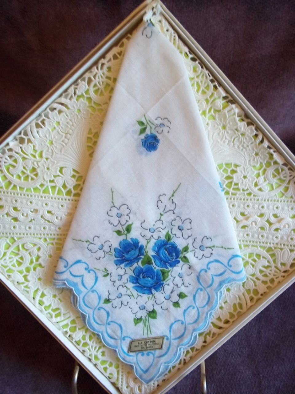 Vintage Imported Philippine Floral Handkerchief / Hankie Vintage Imported Philippine Floral Handkerchief / Hankie