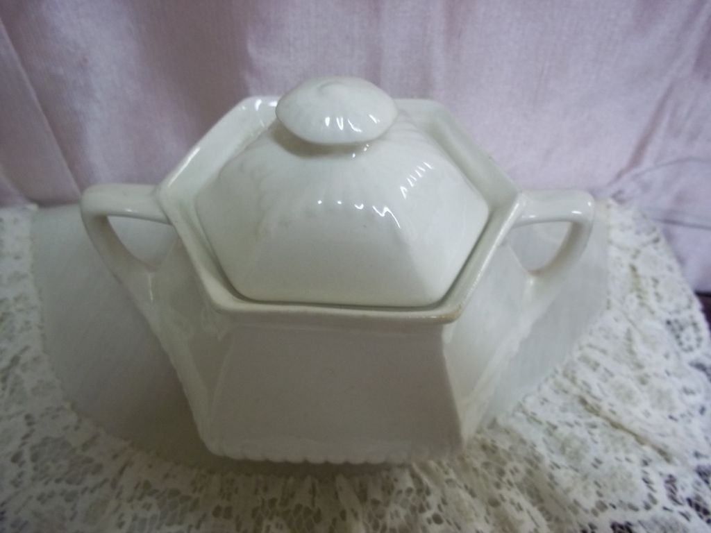 English Ironstone Sugar and Creamer by WM Adams & Sons English Ironstone Sugar and Creamer by WM Adams & Sons