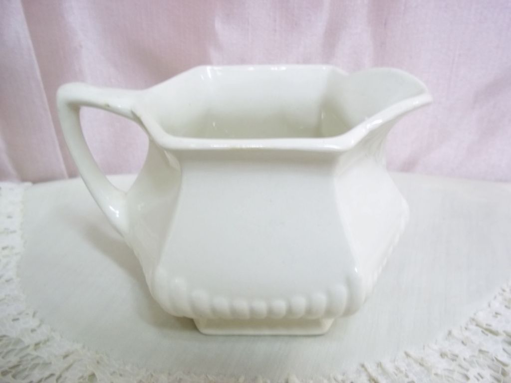 English Ironstone Sugar and Creamer by WM Adams & Sons English Ironstone Sugar and Creamer by WM Adams & Sons
