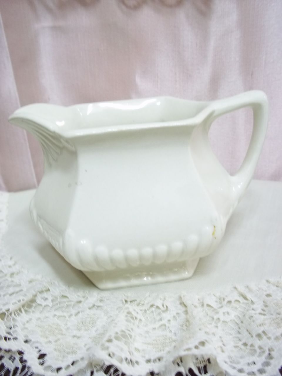 English Ironstone Sugar and Creamer by WM Adams & Sons English Ironstone Sugar and Creamer by WM Adams & Sons