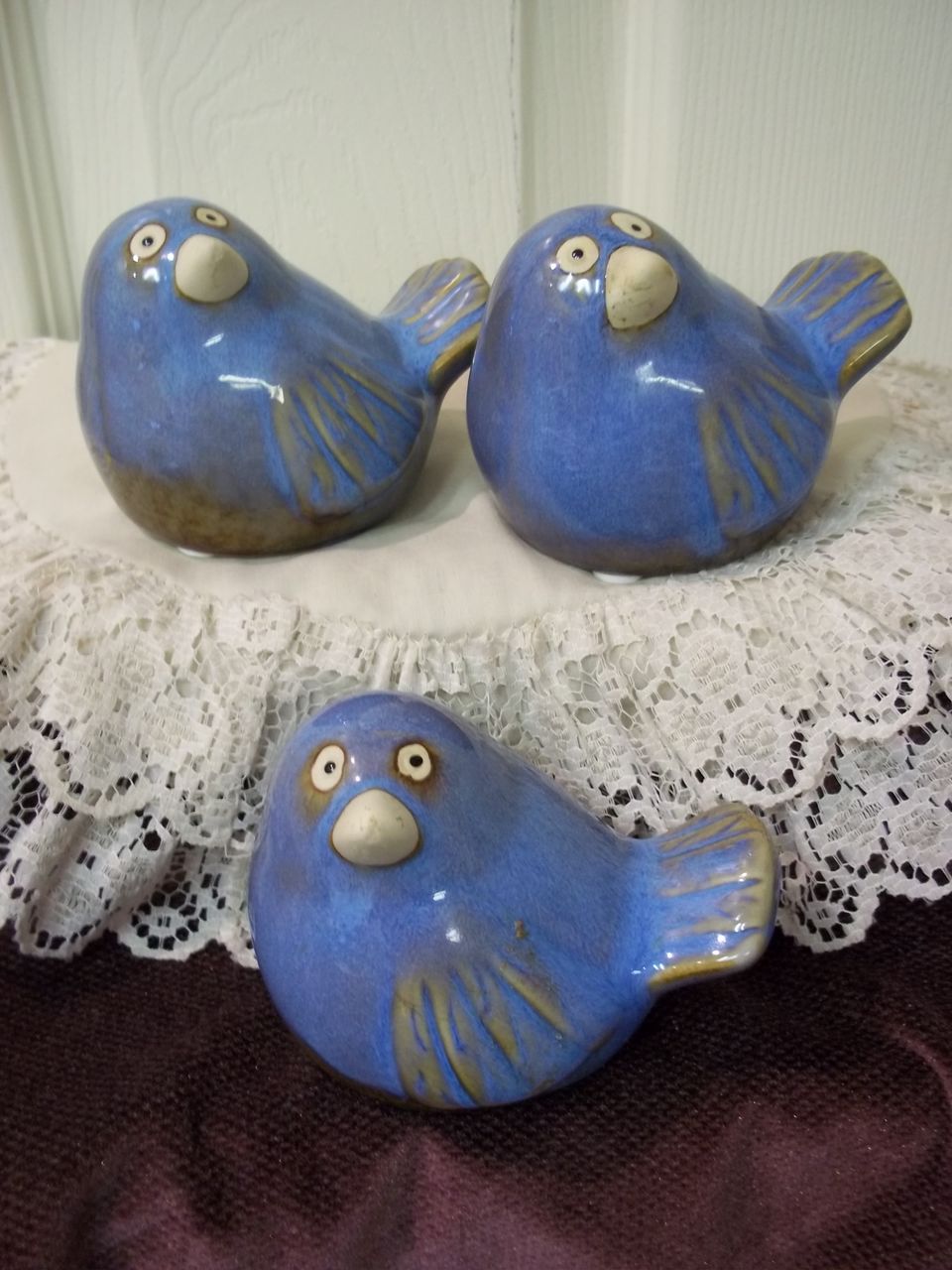 Set of 3 Ceramic Blue Birds Set of 3 Ceramic Blue Birds
