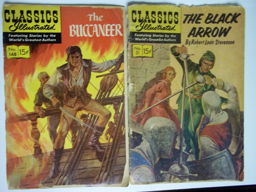 Classics Illustrated Comic Pair: The Black Arrow AND The Buccaneer Classics Illustrated Comic Pair: The Black Arrow AND The Buccaneer