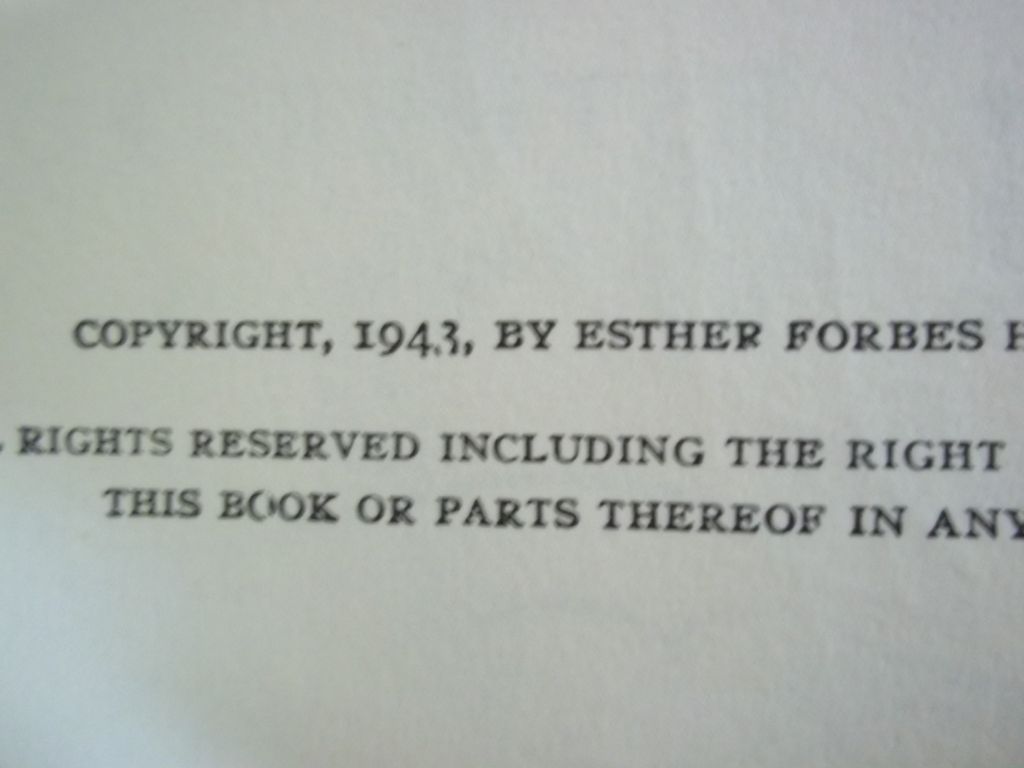 Johnny Tremain, Esther Forbes, 1st Ed., Houghton Mifflin 1943 Johnny Tremain, Esther Forbes, 1st Ed., Houghton Mifflin 1943