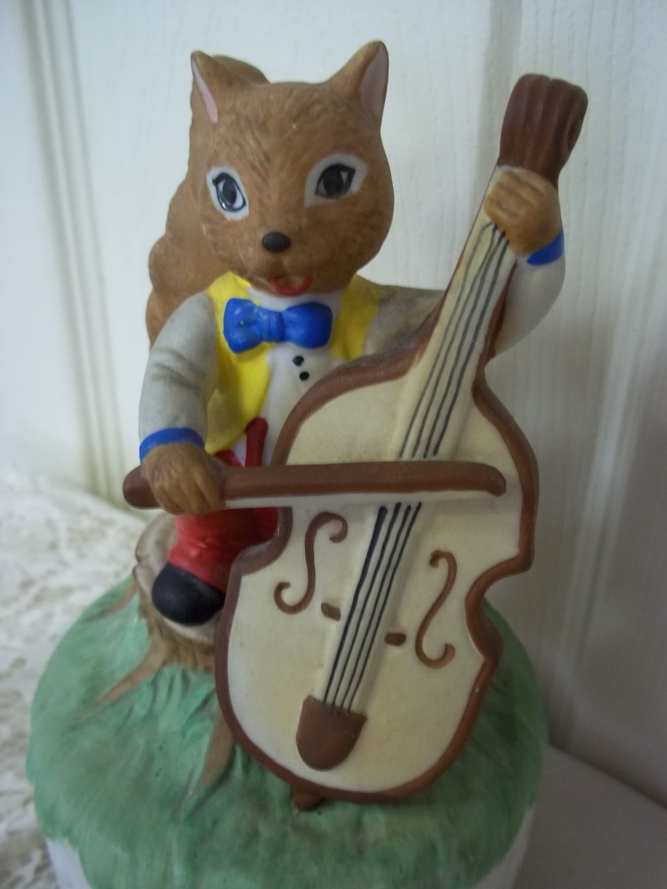 Ceramic Squirrel Celloist Music Box: Talk to the Animals Ceramic Squirrel Celloist Music Box: Talk to the Animals