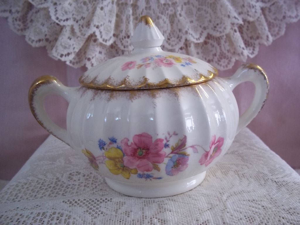 W.S. George Bolero Fine China Sugar Bowl w/ Lid W.S. George Bolero Fine China Sugar Bowl w/ Lid