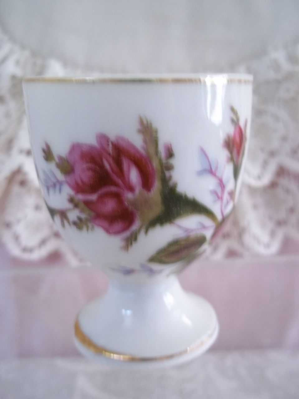 Dresden Rose Pattern Softboiled Egg Cups Dresden Rose Pattern Softboiled Egg Cups