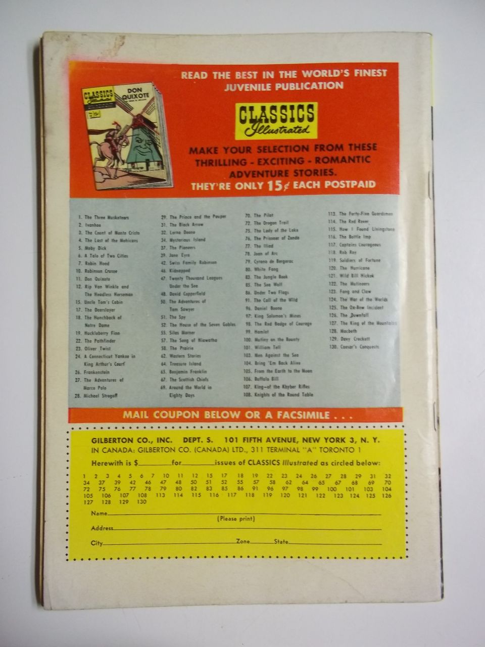 Classics Illustrated No. 10: Robinson Crusoe HRN 130 Classics Illustrated No. 10: Robinson Crusoe HRN 130
