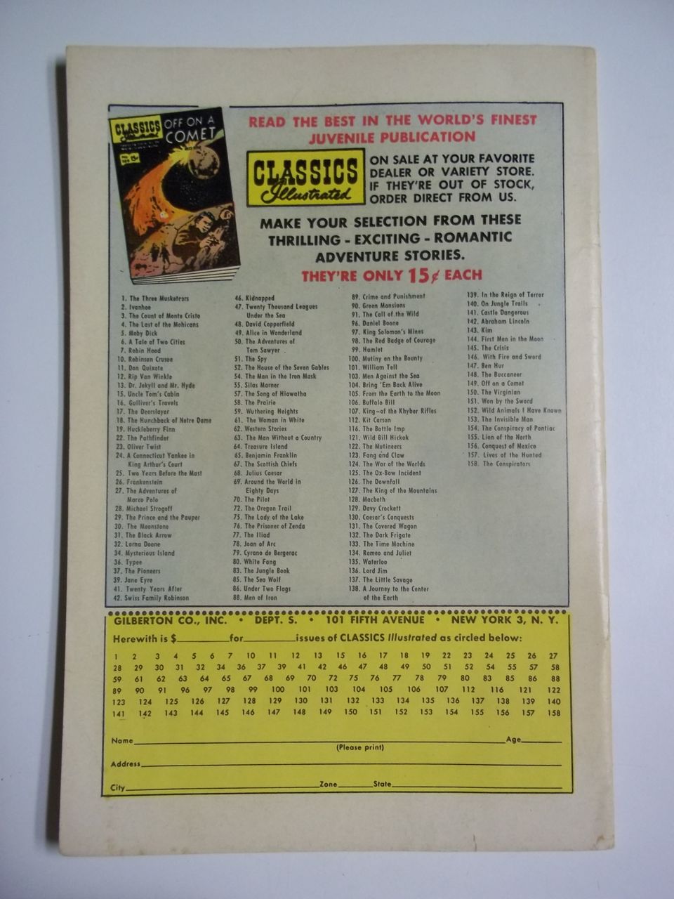 Classics Illustrated No. 64: Treasure Island HRN 158 Classics Illustrated No. 64: Treasure Island HRN 158
