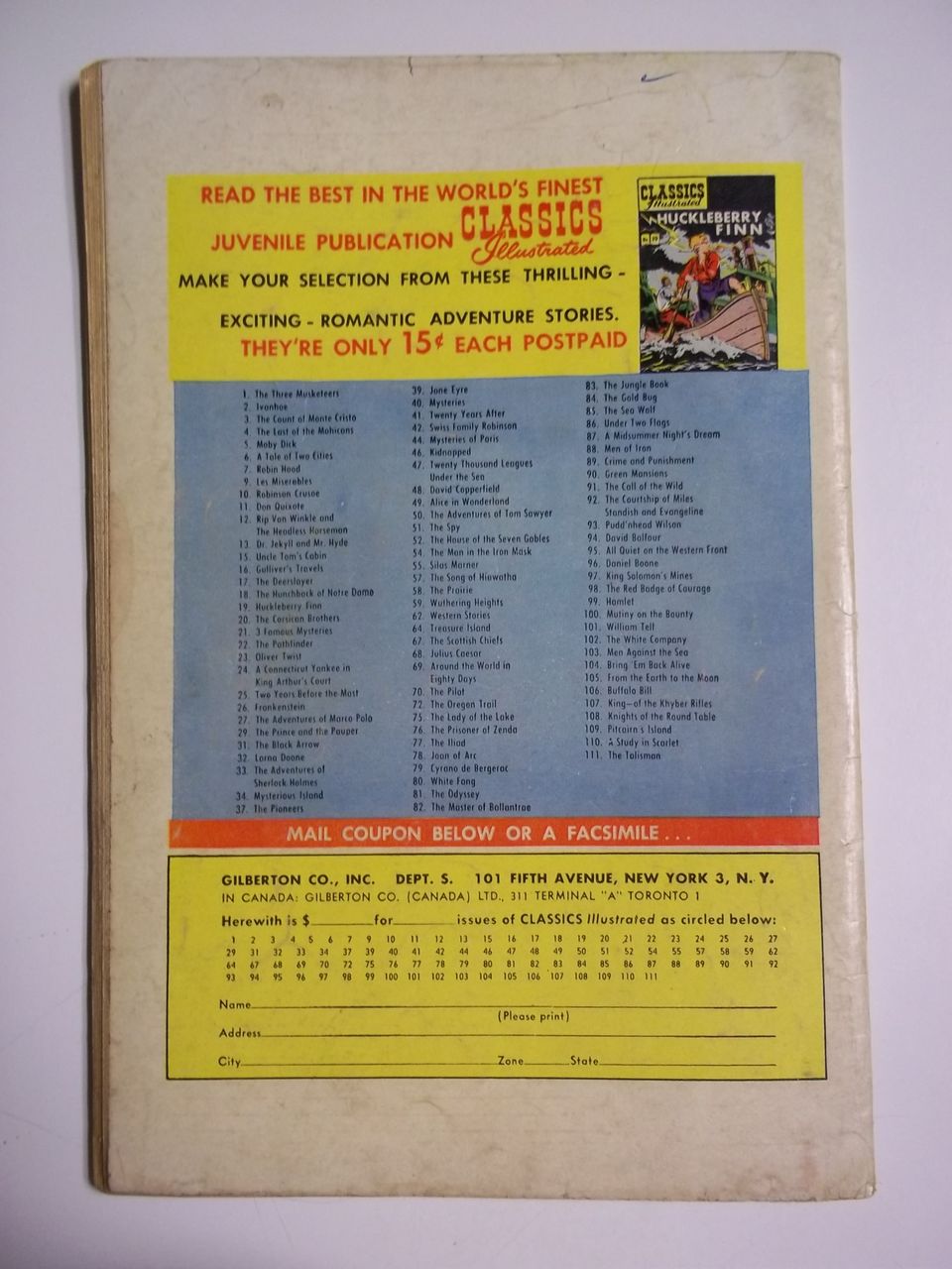 Classics Illustrated No. 110 A Study in Scarlet HRN 111 Classics Illustrated No. 110 A Study in Scarlet HRN 111