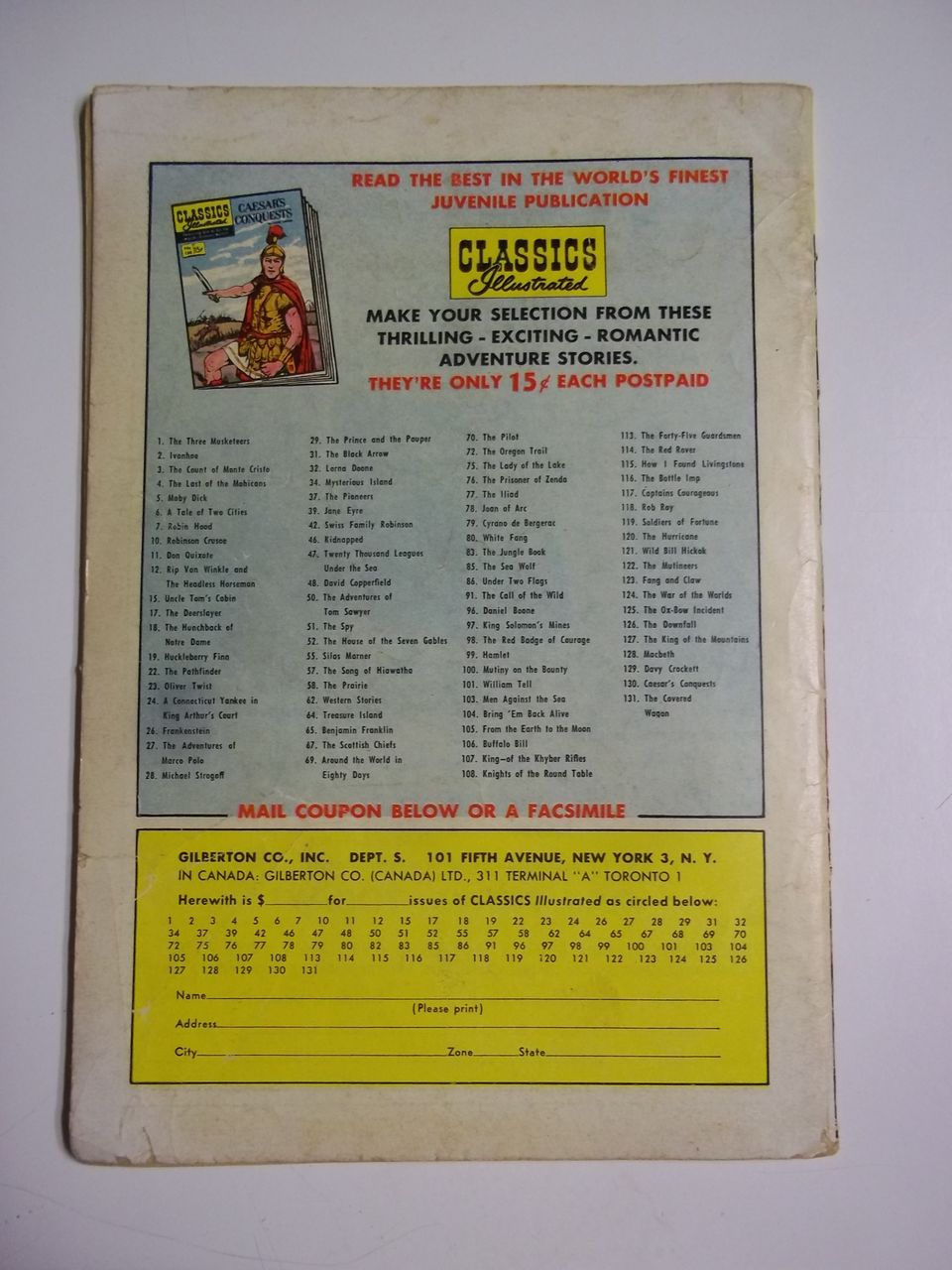Classics Illustrated No. 46 Kidnapped HRN 131 Classics Illustrated No. 46 Kidnapped HRN 131