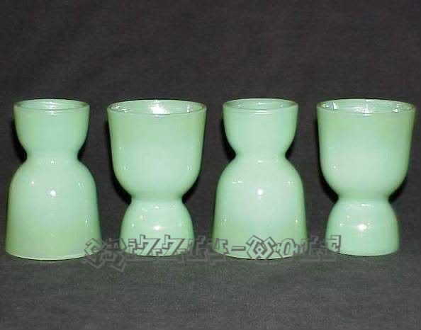 4 Fire King Jadeite Jadite Double Sided Egg Cups From The Breakfast Set ~MINT~ 4 Fire King Jadeite Jadite Double Sided Egg Cups From The Breakfast Set ~MINT~