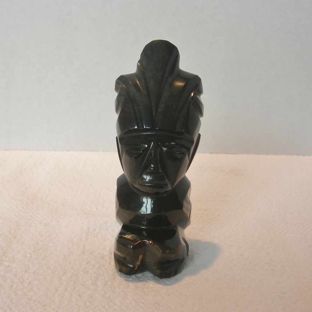 aztec sculpture tongue obsidian knife