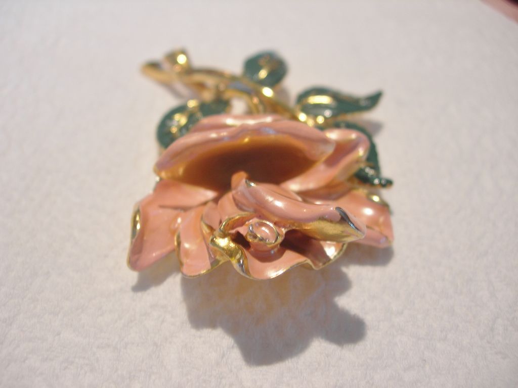 Vintage 4 inch Enamel Rose Brooch Vintage 4 inch Enamel Rose Brooch