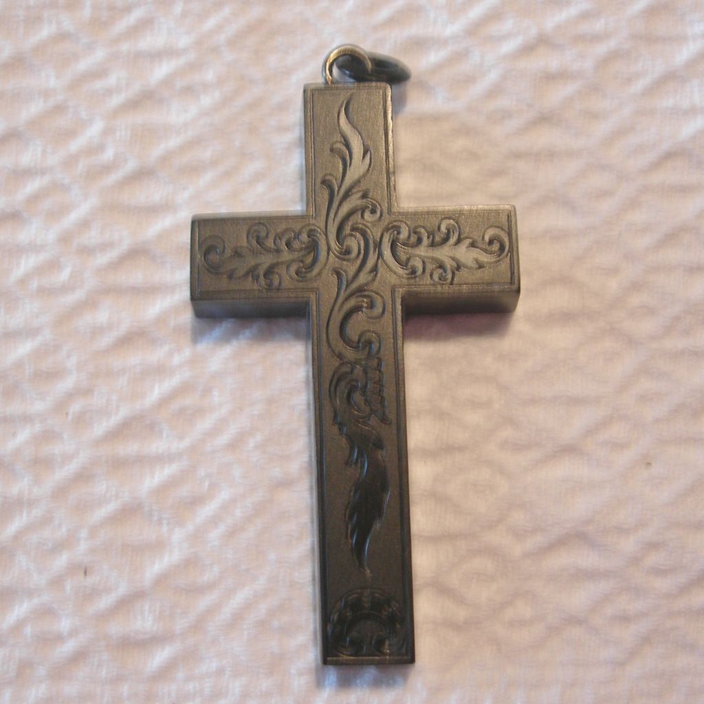 Large Victorian Gutta Percha Cross Pendant Large Victorian Gutta Percha Cross Pendant