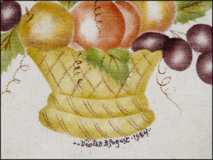 Folk Art Theorem Painting of a Bowl of Fruit Folk Art Theorem Painting of a Bowl of Fruit