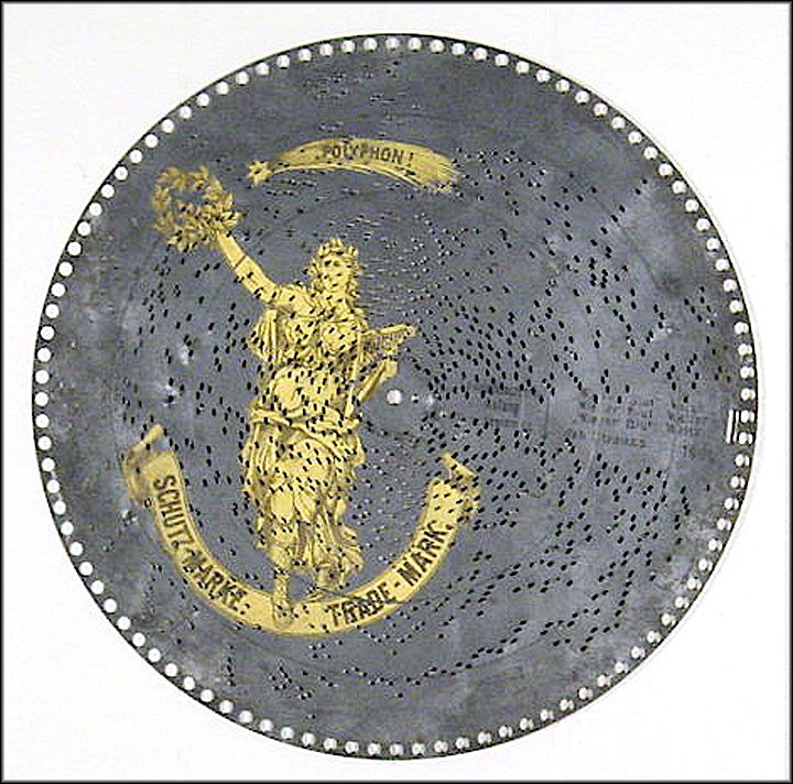Antique Polyphon Music Disc - 12 1/4" - 12 1/2" - Johannes Strauss Waltz Antique Polyphon Music Disc - 12 1/4" - 12 1/2" - Johannes Strauss Waltz