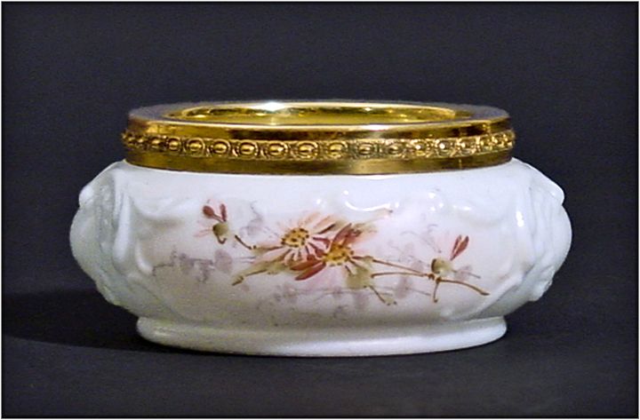 Antique Wavecrest Dresser Jar - Pin Dish - Hand Painted and Molded Antique Wavecrest Dresser Jar - Pin Dish - Hand Painted and Molded
