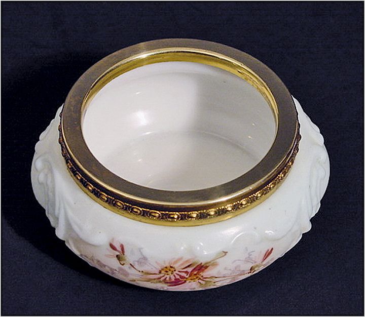 Antique Wavecrest Dresser Jar - Pin Dish - Hand Painted and Molded Antique Wavecrest Dresser Jar - Pin Dish - Hand Painted and Molded