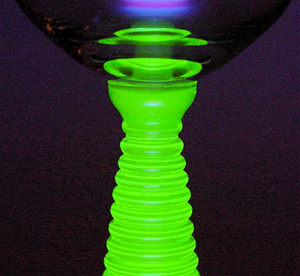 Trio of Bohemian "Roemer" Glasses or Rummers with Uranium Glass or 'Vaseline' Stems Trio of Bohemian "Roemer" Glasses or Rummers with Uranium Glass or 'Vaseline' Stems