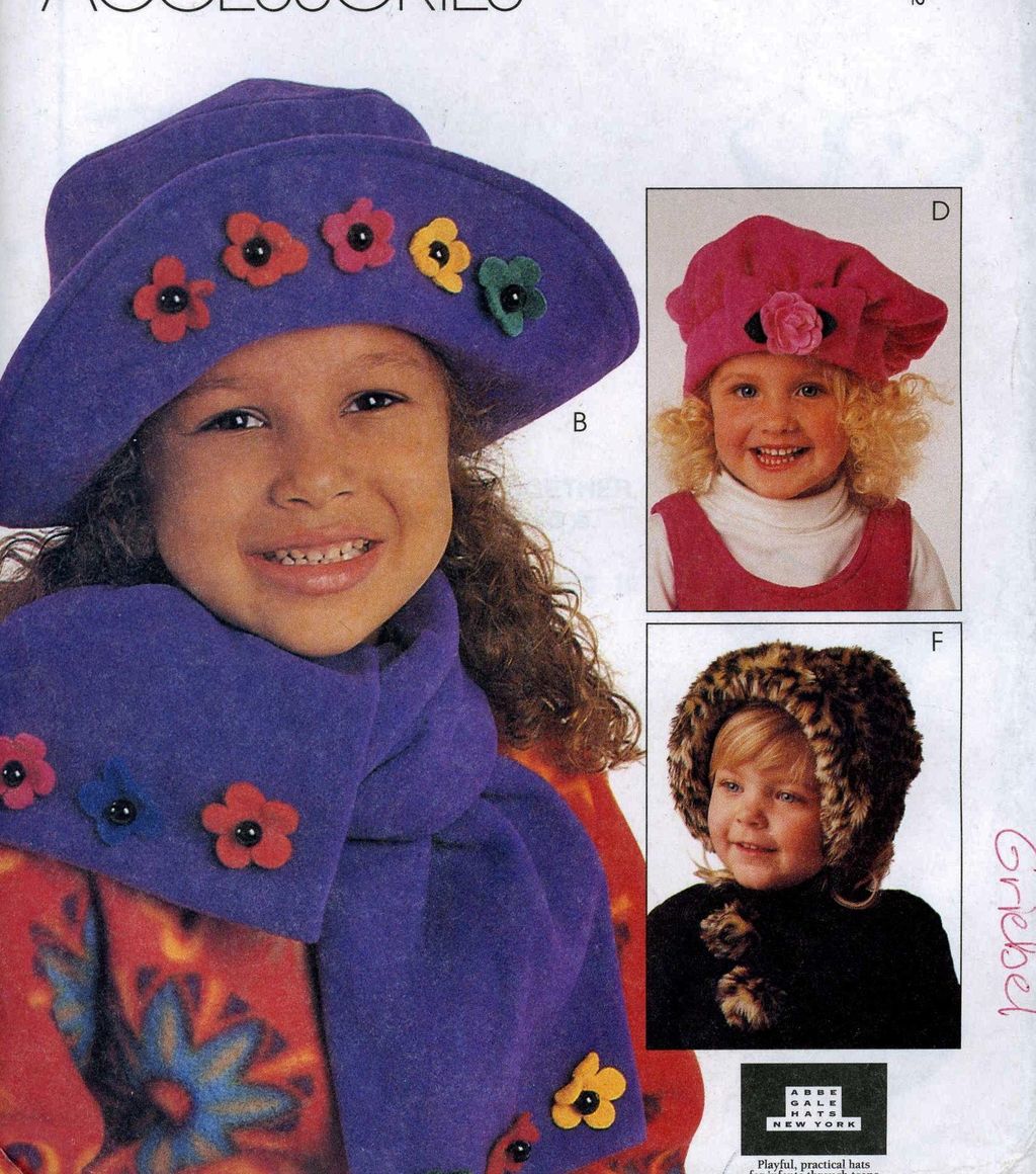 McCalls 9497 Unused Sewing Pattern,Childrens Hats McCalls 9497 Unused Sewing Pattern,Childrens Hats