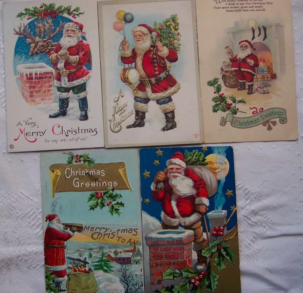 Lot #6 of Six Santa Postcards - Early 1900's Lot #6 of Six Santa Postcards - Early 1900's