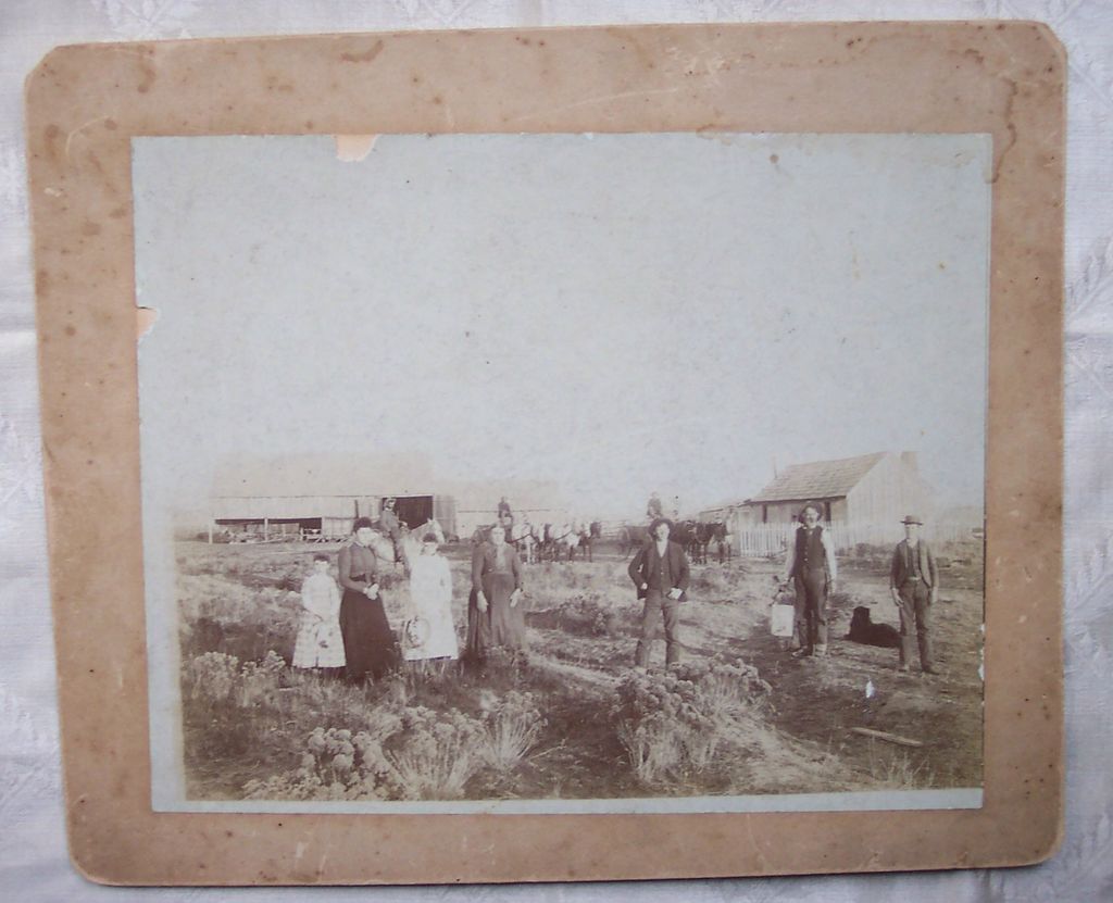Large Photo Mounted on Board of Family and Farm - Early 1900's Large Photo Mounted on Board of Family and Farm - Early 1900's