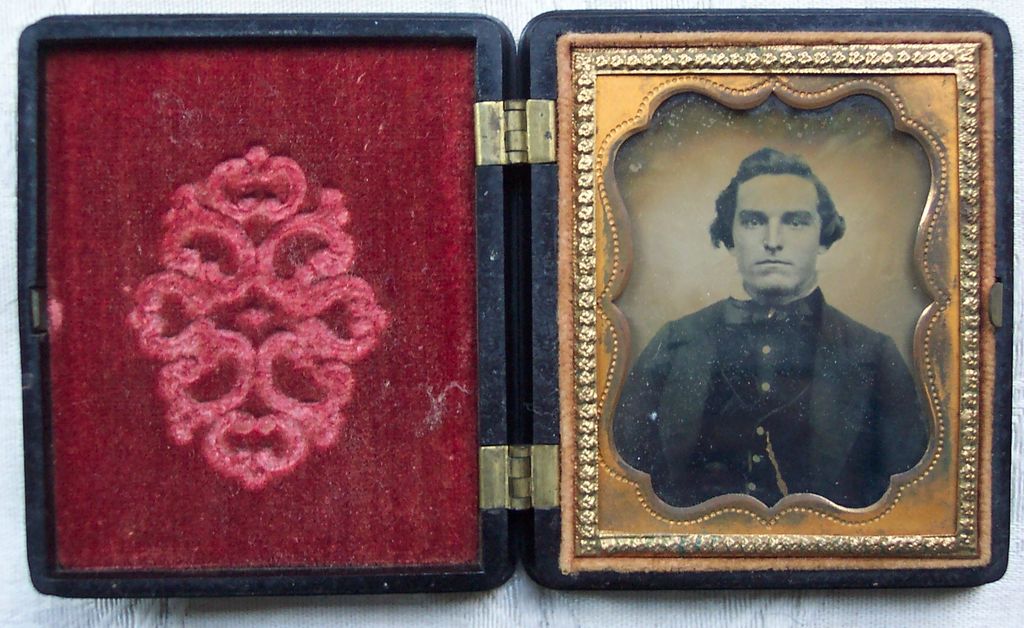 Ambrotype of Young Man in Gutta Percha Union Case - 1855-1865 Ambrotype of Young Man in Gutta Percha Union Case - 1855-1865
