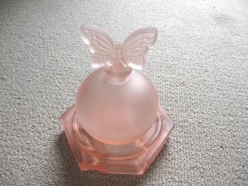 Vintage Perfume Bottle English Art Deco Depression Glass Butterfly Vintage Perfume Bottle English Art Deco Depression Glass Butterfly