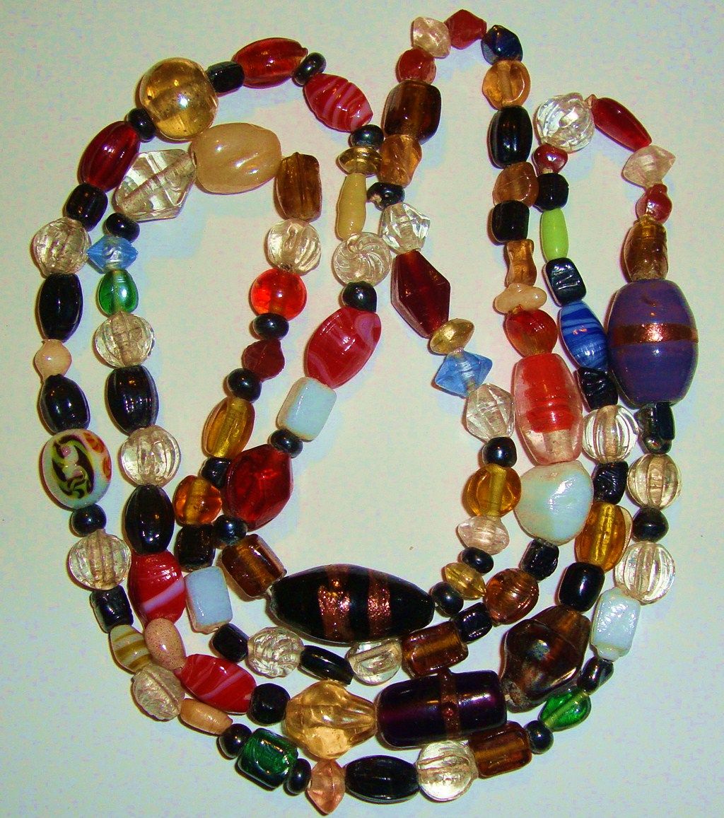 Dynamic 38" Bead Necklace; Venetian, Czech, Lampwork & More ! Dynamic 38" Bead Necklace; Venetian, Czech, Lampwork & More !