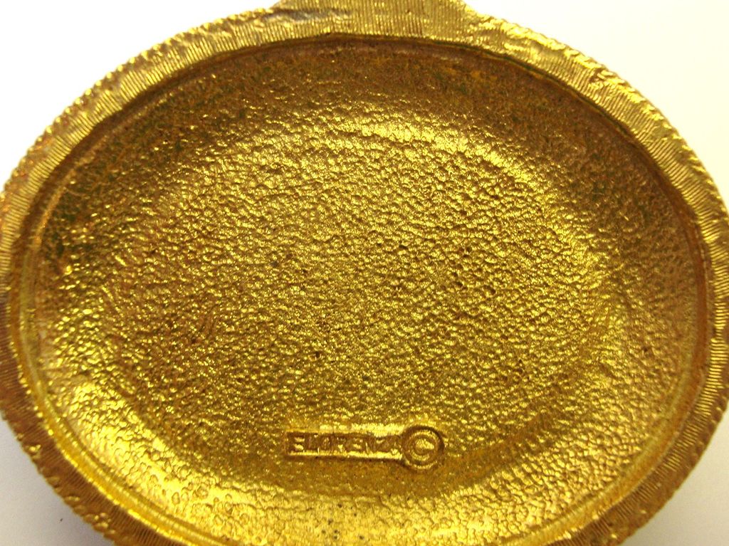 Gold Tone and Green Enamel with Faux Pearl Pillbox by Florenza Gold Tone and Green Enamel with Faux Pearl Pillbox by Florenza