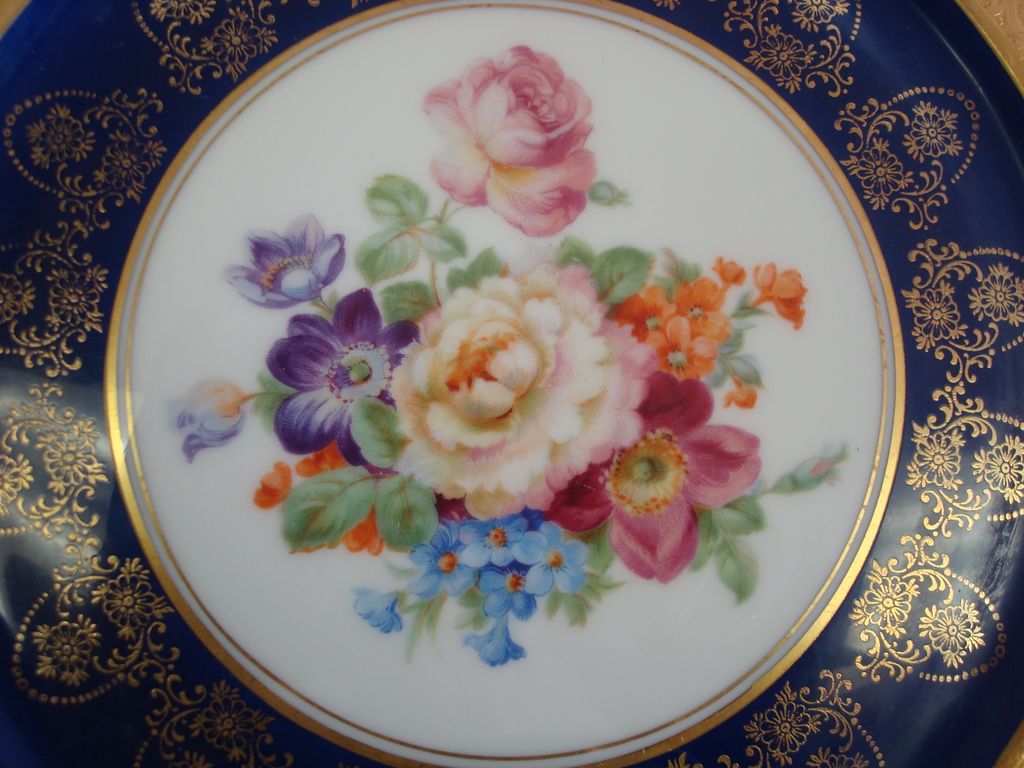 Gorgeous Czechoslovakian / Bohemia Cabinet Plate Decorated by Peerless Gorgeous Czechoslovakian / Bohemia Cabinet Plate Decorated by Peerless