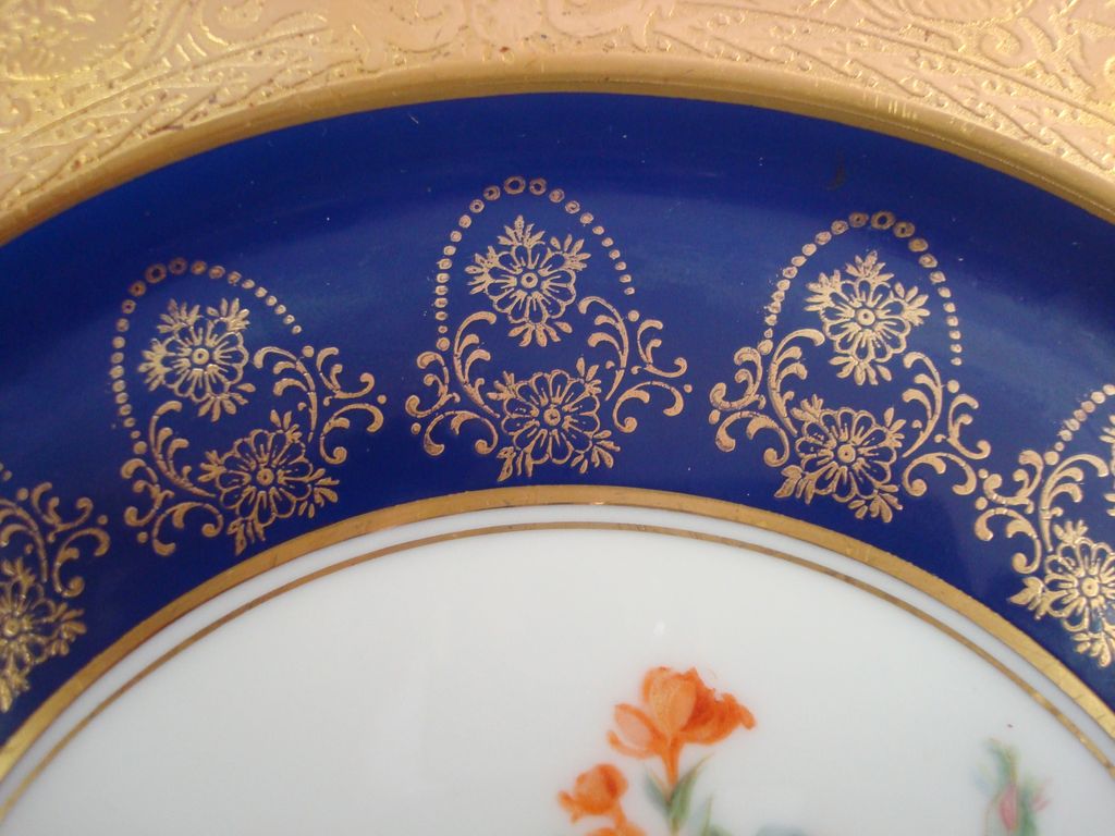 Gorgeous Czechoslovakian / Bohemia Cabinet Plate Decorated by Peerless Gorgeous Czechoslovakian / Bohemia Cabinet Plate Decorated by Peerless