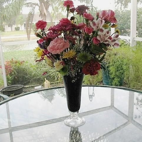 Elegant Fostoria Designer Vase 9.75 in. 1930s Amethyst Clear Elegant Fostoria Designer Vase 9.75 in. 1930s Amethyst Clear