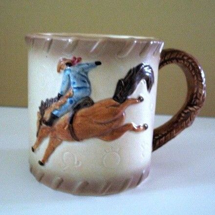 Otagiri Rodeo Cowboy Mugs Ceramic Set 6 Otagiri Rodeo Cowboy Mugs Ceramic Set 6