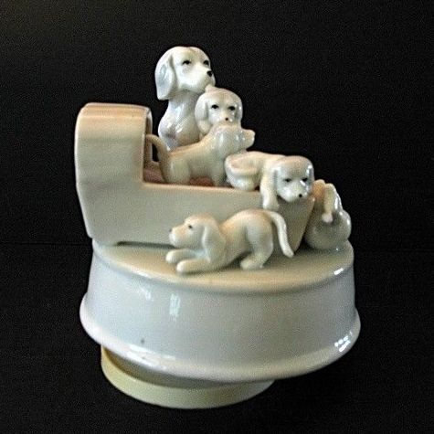 Music Box Mom with Litter of Puppies Summit 1991 Music Box Mom with Litter of Puppies Summit 1991