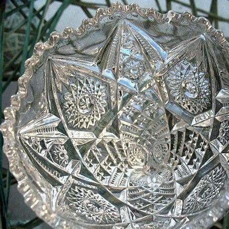 Imperial Crystal Chalice Vase Marked Ornate Pattern Imperial Crystal Chalice Vase Marked Ornate Pattern