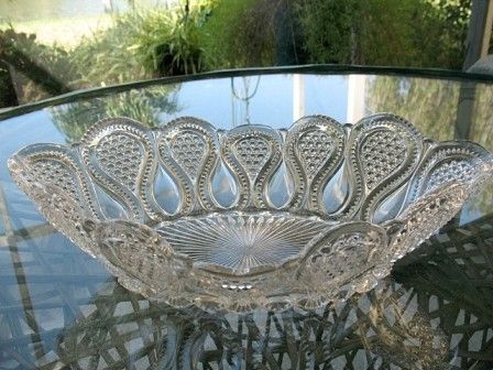 Bowl Large Oval New Jersey U.S. Glass 1900 EAPG Bowl Large Oval New Jersey U.S. Glass 1900 EAPG